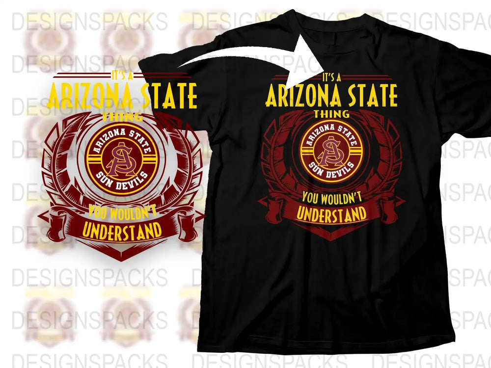 Arizona State University T-Shirt, ASU Logo, Maroon and Gold Shirt, College Apparel, Gift for Students, Alumni Wear, Sun Devils Merchandise