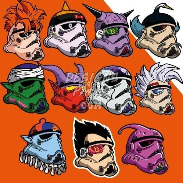 11 Anime Serie Designs Bundle PNG + AI