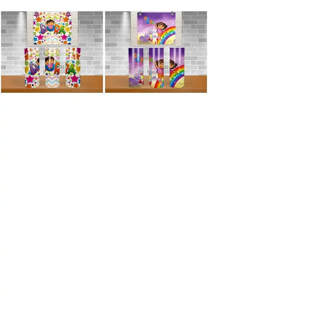 11 Colorful Dora Tumbler Wrap Designs Bundle JPG