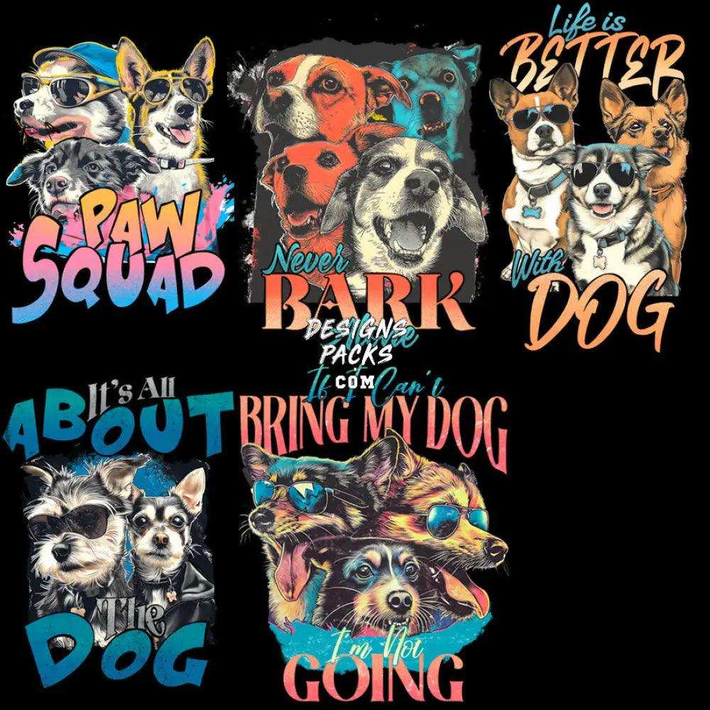 11 Dogs Funny Bootleg Designs Bundle Png