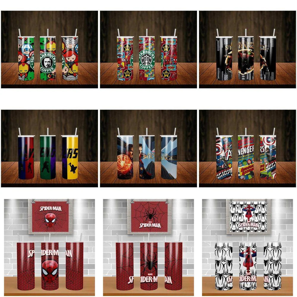 11 Marvel Superhero Tumbler Wrap Designs Bundle JPG