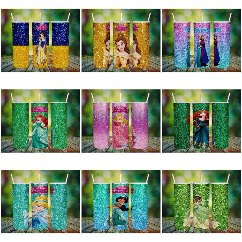 11 Princesses Tumbler Wrap Designs Bundle JPG