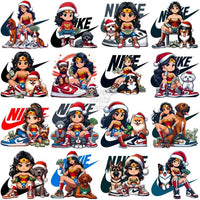 Load image into Gallery viewer, 110 Cartoon Superhero Girl Dogs Christmas Swoosh Brand Designs Bundle Png
