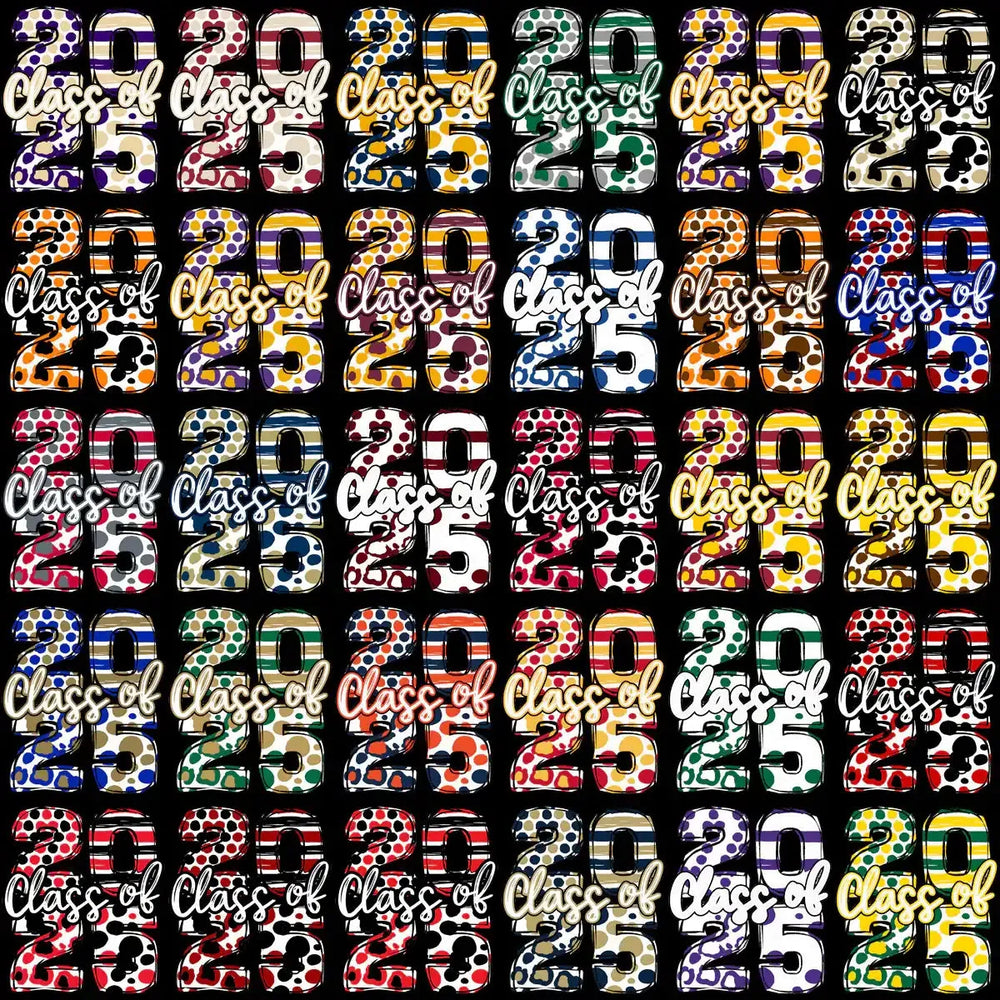 110 Class Of 2025 Graduation Dots Designs Bundle PNG