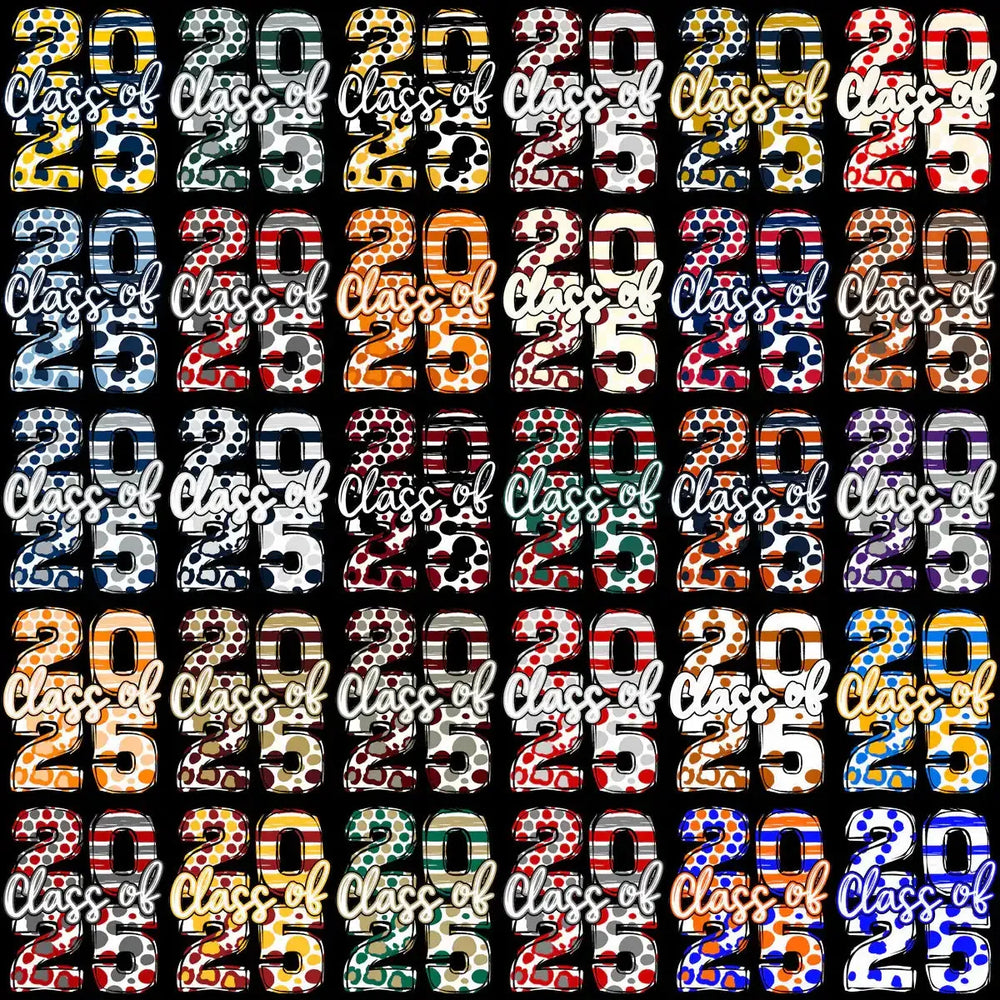 110 Class Of 2025 Graduation Dots Designs Bundle PNG
