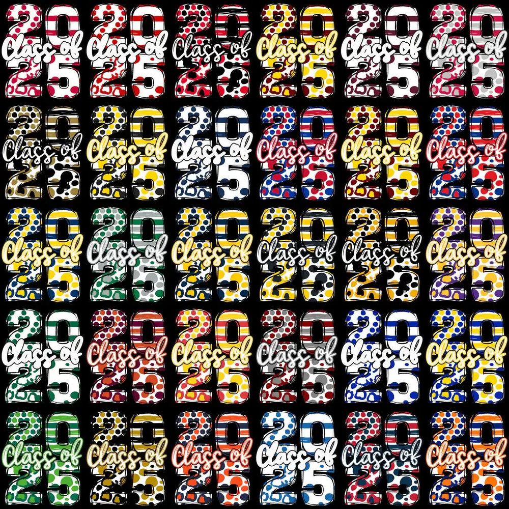 110 Class Of 2025 Graduation Dots Designs Bundle PNG