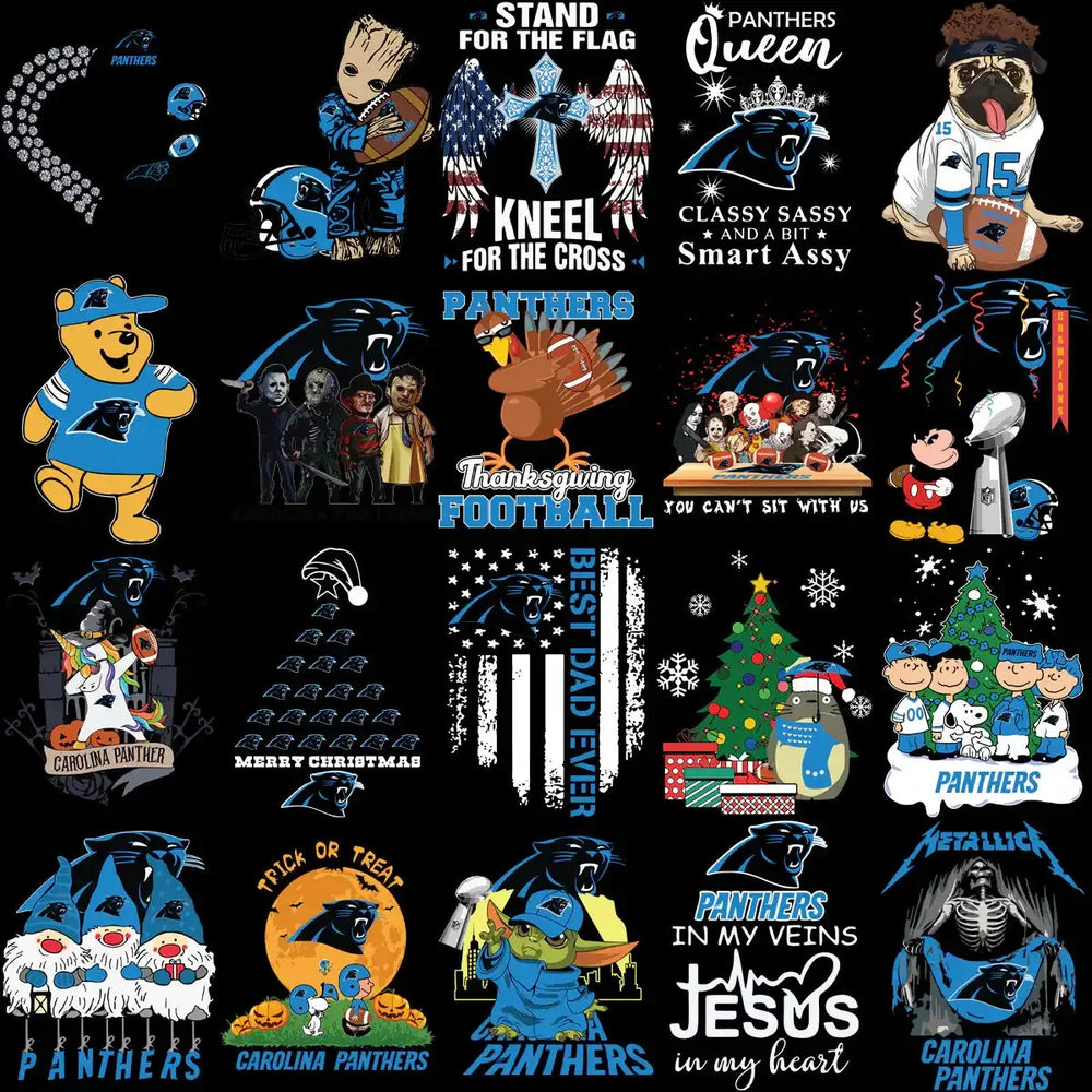 110 Panthers MEGA Carolina Football Team Designs Bundle PNG