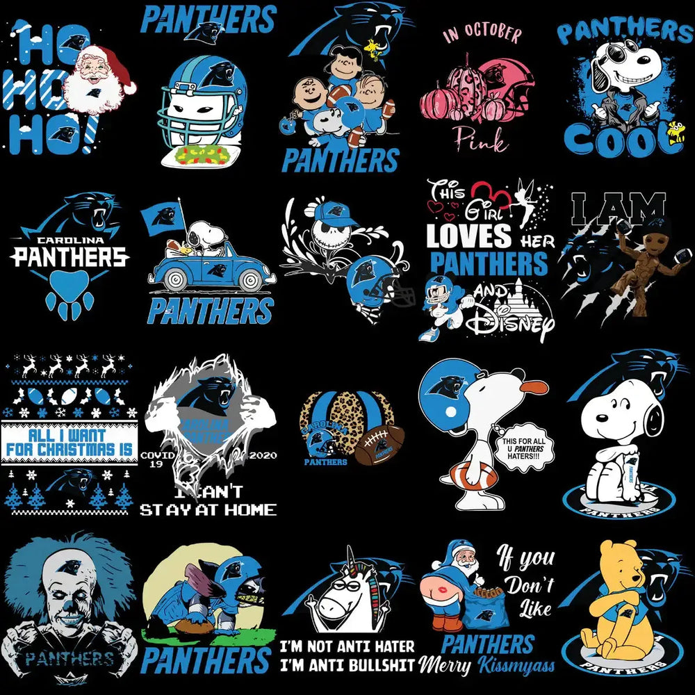 110 Panthers MEGA Carolina Football Team Designs Bundle PNG
