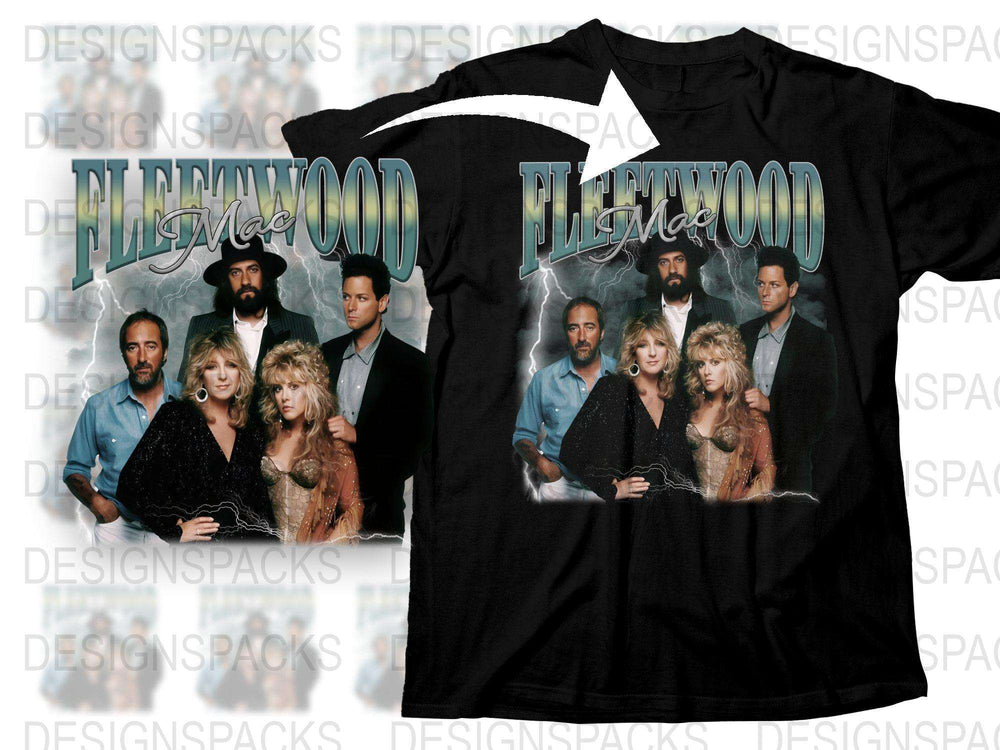 Vintage Fleetwood Mac Band T-Shirt, Classic Rock Music Tee, Unisex Graphic Concert Shirt