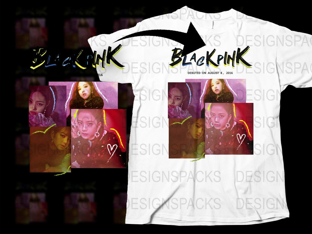 BlackPink Band T-Shirt, K-Pop Music Fan Merch, Graphic Tee with Group Photos, Unisex Fashion Shirt