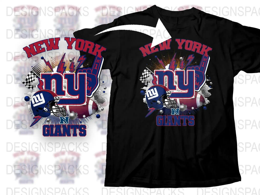 New York NY Giants Themed Graphic T-Shirt, Trendy Football Fan Apparel, Stylish Sports Tee