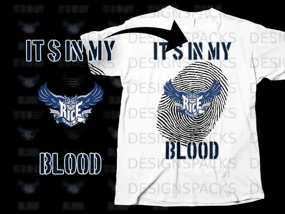 Its In My Blood Rice Owls Design T-shirt