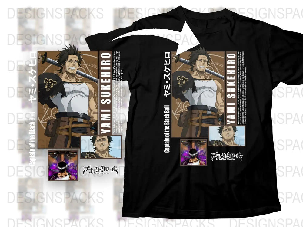 Yami Sukehiro Black Clover Anime T-Shirt, Manga Graphic Tee, Otaku Clothing, Unisex Shirt Design, Fan Merchandise