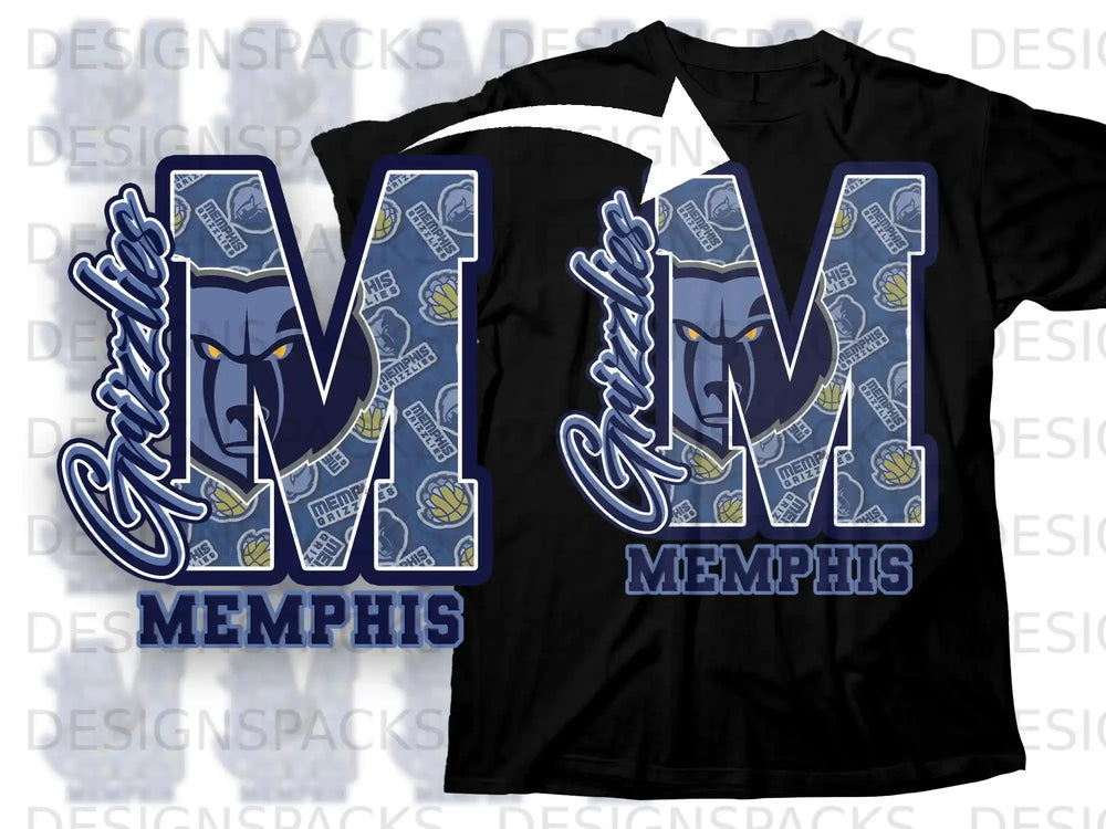 Memphis Grizzlies M Design Men's Graphic T-Shirt