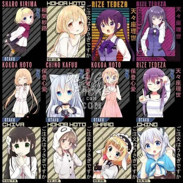 112 Is the Order a Rabbit Anime Designs Bundle PNG