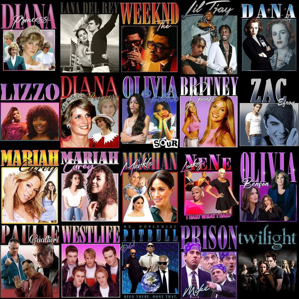 112 Pop Culture Homage Bundle Mixed Icons Designs Bundle PNG