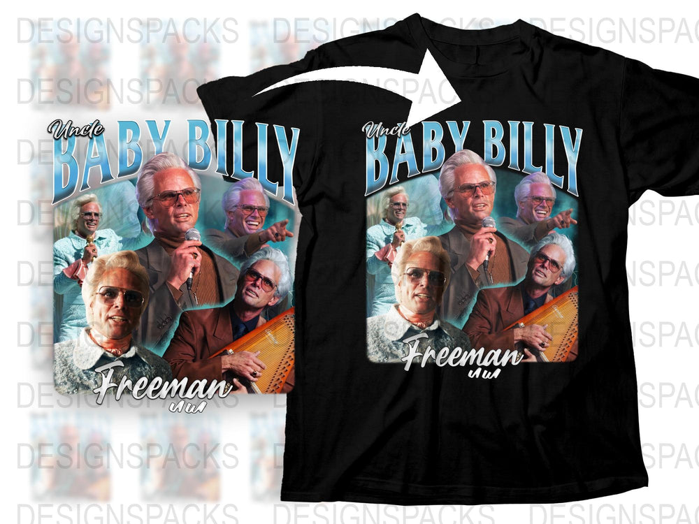 Uncle Baby Billy Freeman T-Shirt, Retro Style Graphic Tee, Vintage Look Fashion, Unique Casual Apparel