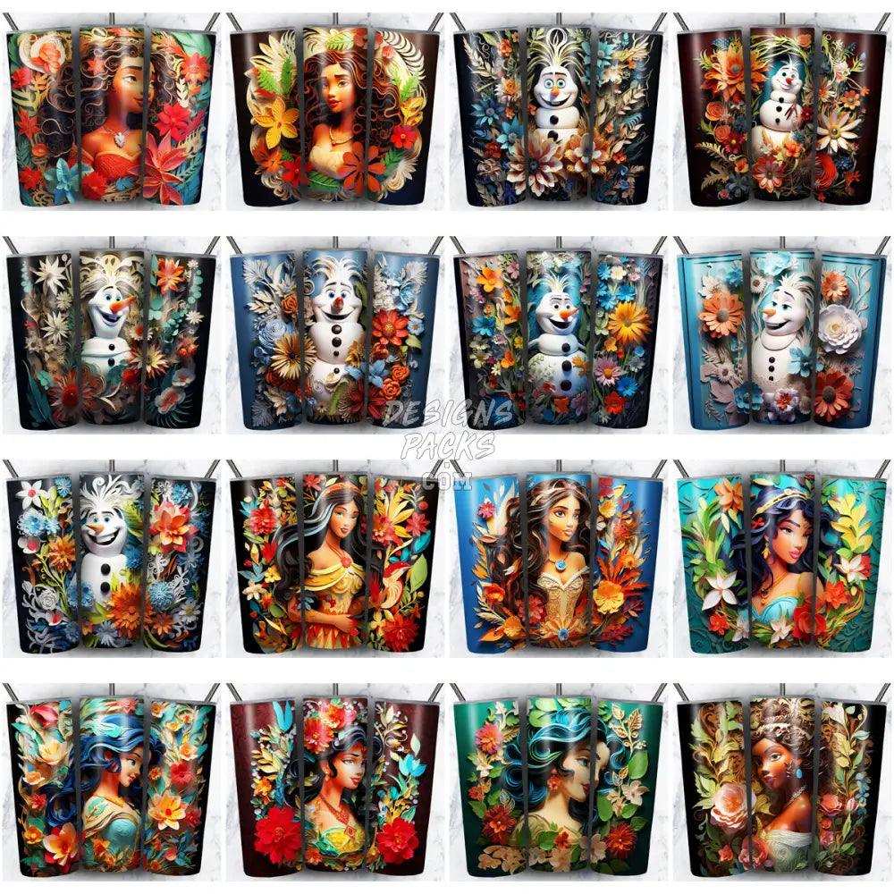 115 Cartoon Mix Paper Art Tumbler Wrap Bundle Jpg