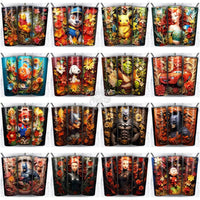 Load image into Gallery viewer, 115 Cartoon Mix Paper Art Tumbler Wrap Bundle Jpg
