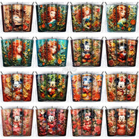 Load image into Gallery viewer, 115 Cartoon Mix Paper Art Tumbler Wrap Bundle Jpg
