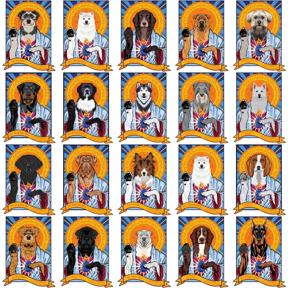 115 Funny Dogs & Cats Saints Designs Bundle PNG