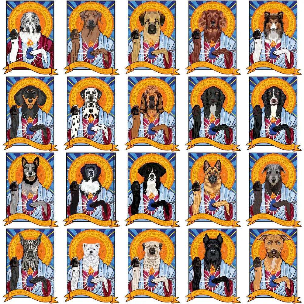 115 Funny Dogs & Cats Saints Designs Bundle PNG