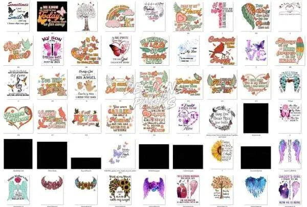 115 Memorial Designs Bundle PNG