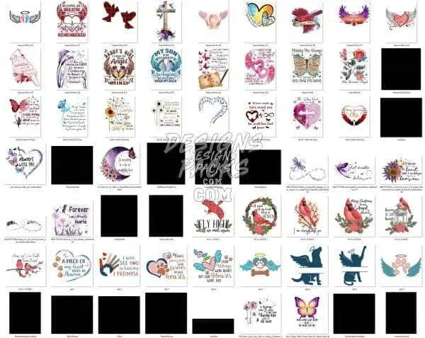 115 Memorial Designs Bundle PNG