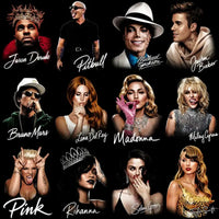 Load image into Gallery viewer, 115 Music Pop Stars Signature Halftone Designs Bundle PNG
