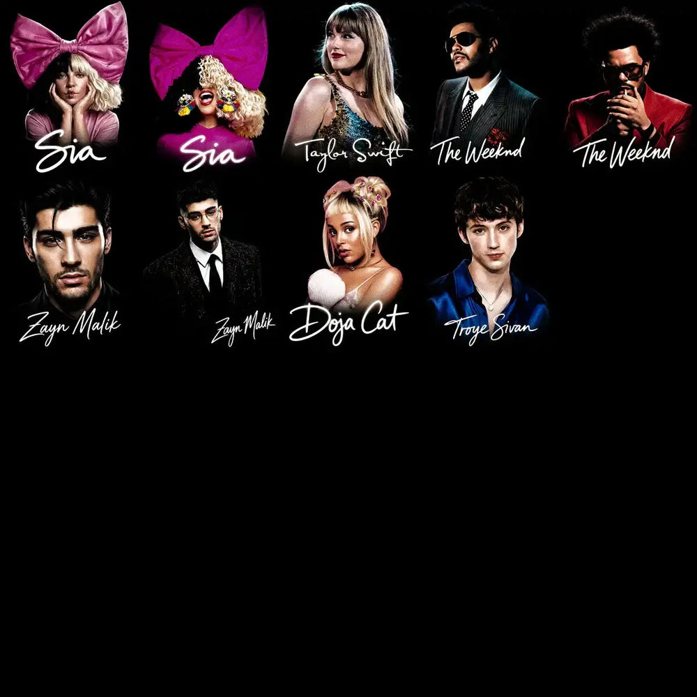 115 Music Pop Stars Signature Halftone Designs Bundle PNG