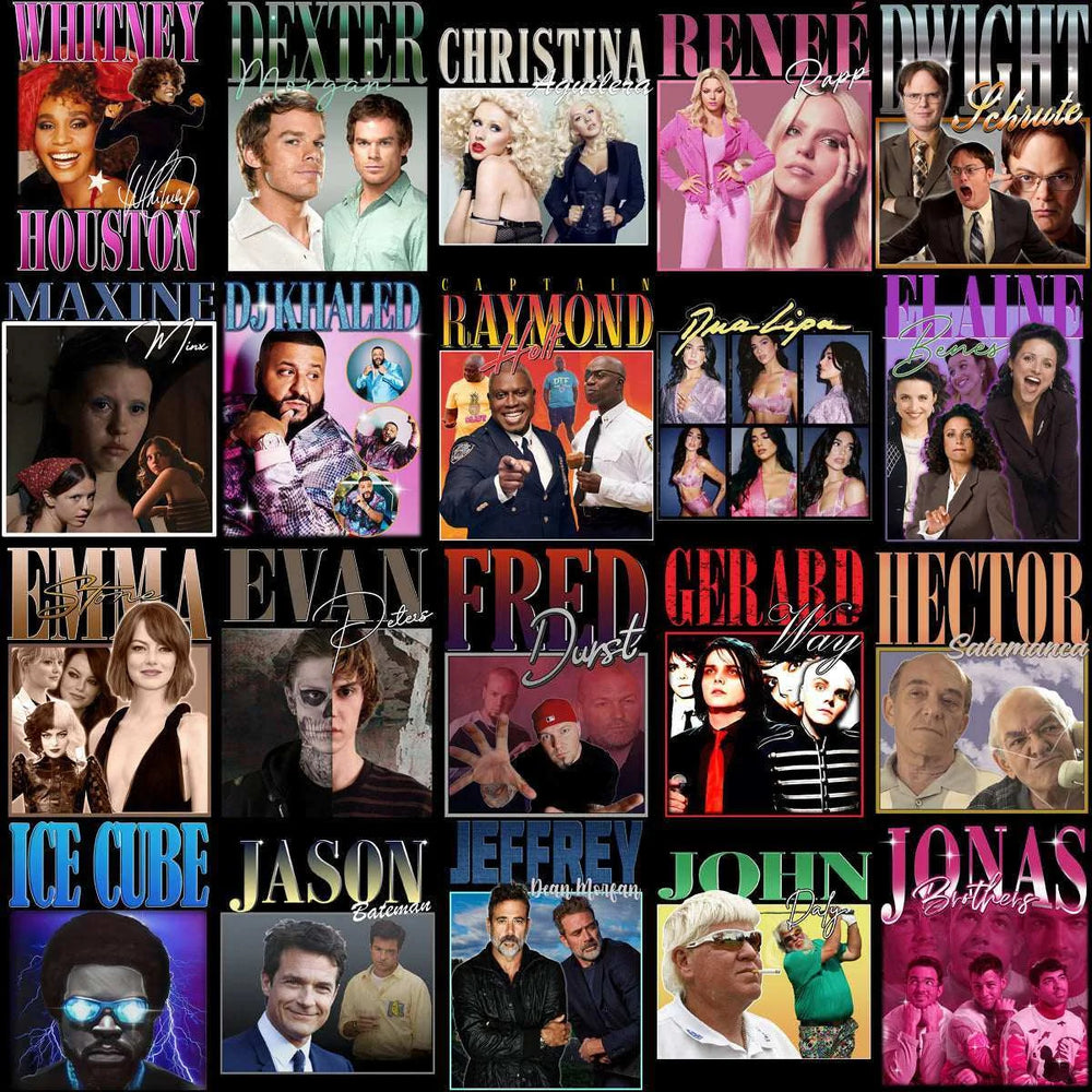 115 Pop Culture Homage PNG Bundle – Music, Movies & TV Icons Designs Bundle PNG