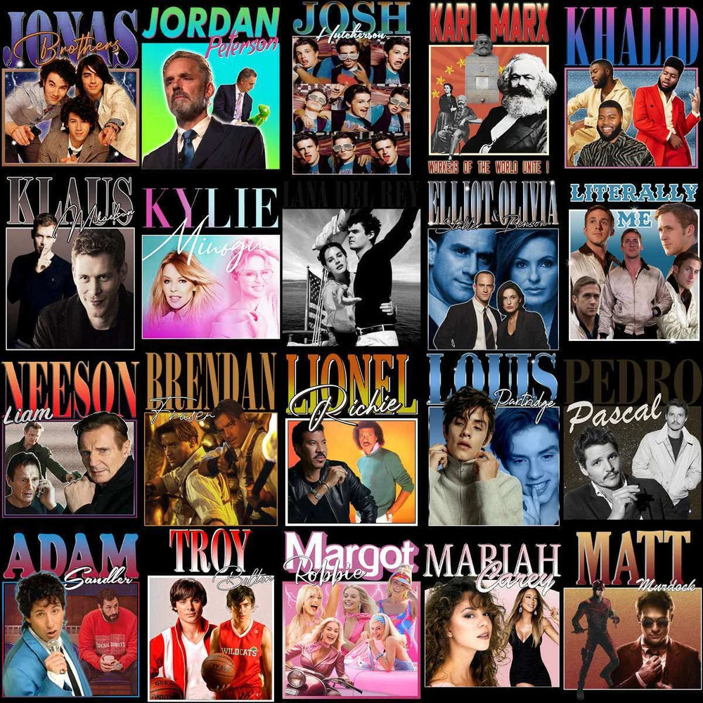 115 Pop Culture Homage PNG Bundle – Music, Movies & TV Icons Designs Bundle PNG