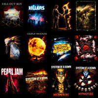Load image into Gallery viewer, 115 Rock Heavy Metal Music Album Covers Halftone Designs Bundle PNG
