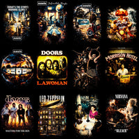 Load image into Gallery viewer, 115 Rock Heavy Metal Music Album Covers Halftone Designs Bundle PNG
