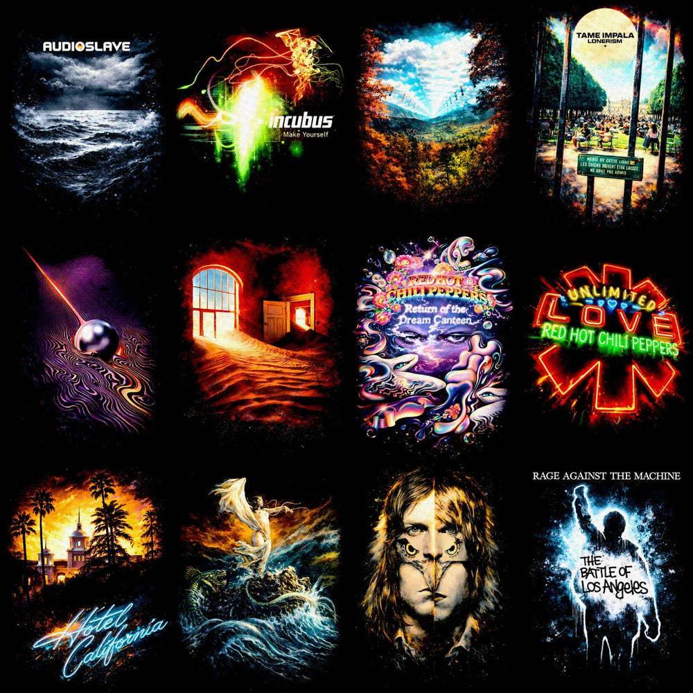 115 Rock Heavy Metal Music Album Covers Halftone Designs Bundle PNG