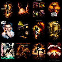 Load image into Gallery viewer, 115 Rock Heavy Metal Music Album Covers Halftone Designs Bundle PNG
