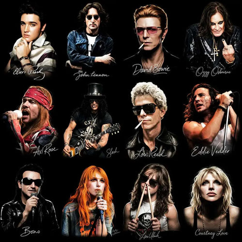 115 Rock Heavy Metal Music Stars Signature Halftone Designs Bundle PNG