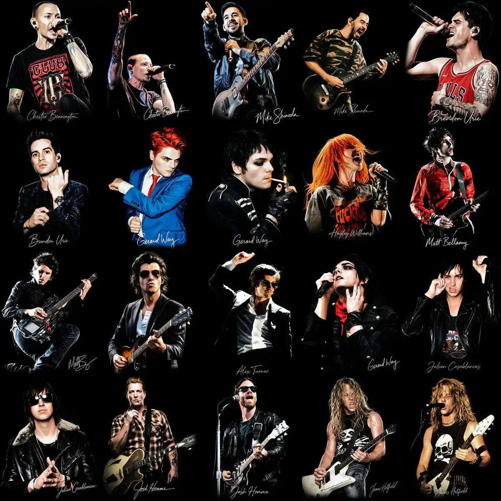 115 Rock Heavy Metal Music Stars Signature Halftone Designs Bundle PNG