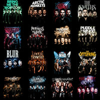 Load image into Gallery viewer, Rock band t-shirt designs featuring Bring Me The Horizon, Arctic Monkeys, Muse, The Smiths, and more for DTF/DTG printing
