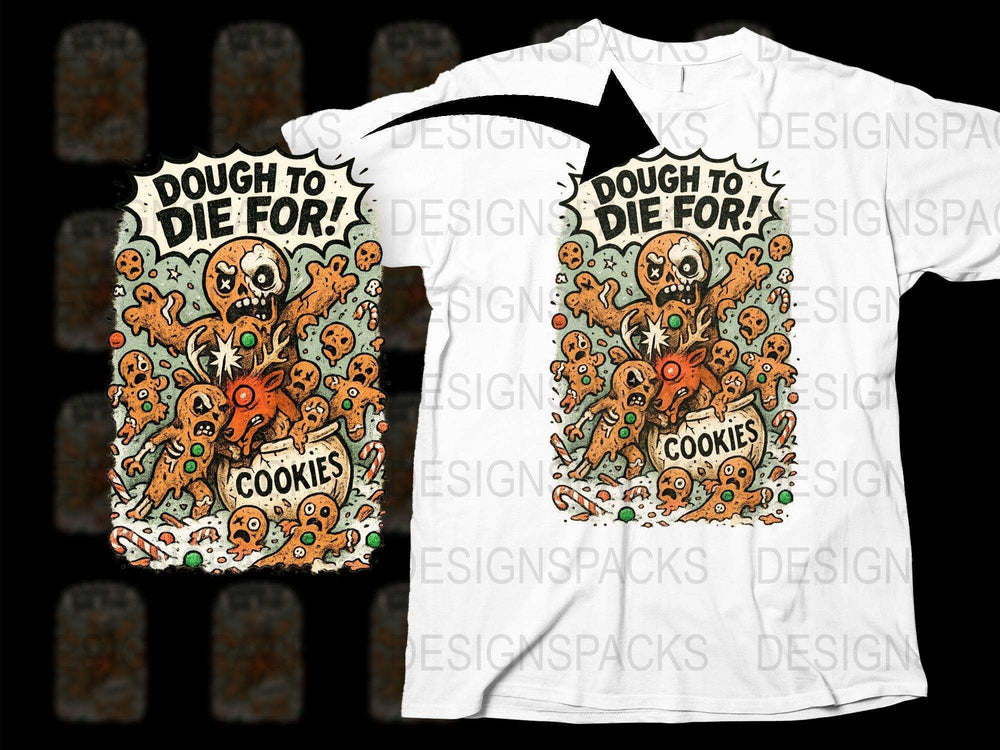 Halloween Cookie Monster T-Shirt, Funny Spooky Graphic Tee, Dough to Die For Shirt, Unisex Clothing