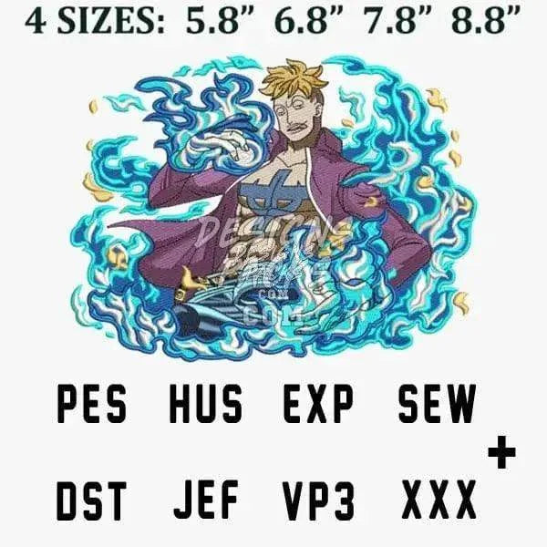 Marco One Piece Anime Embroidery Design