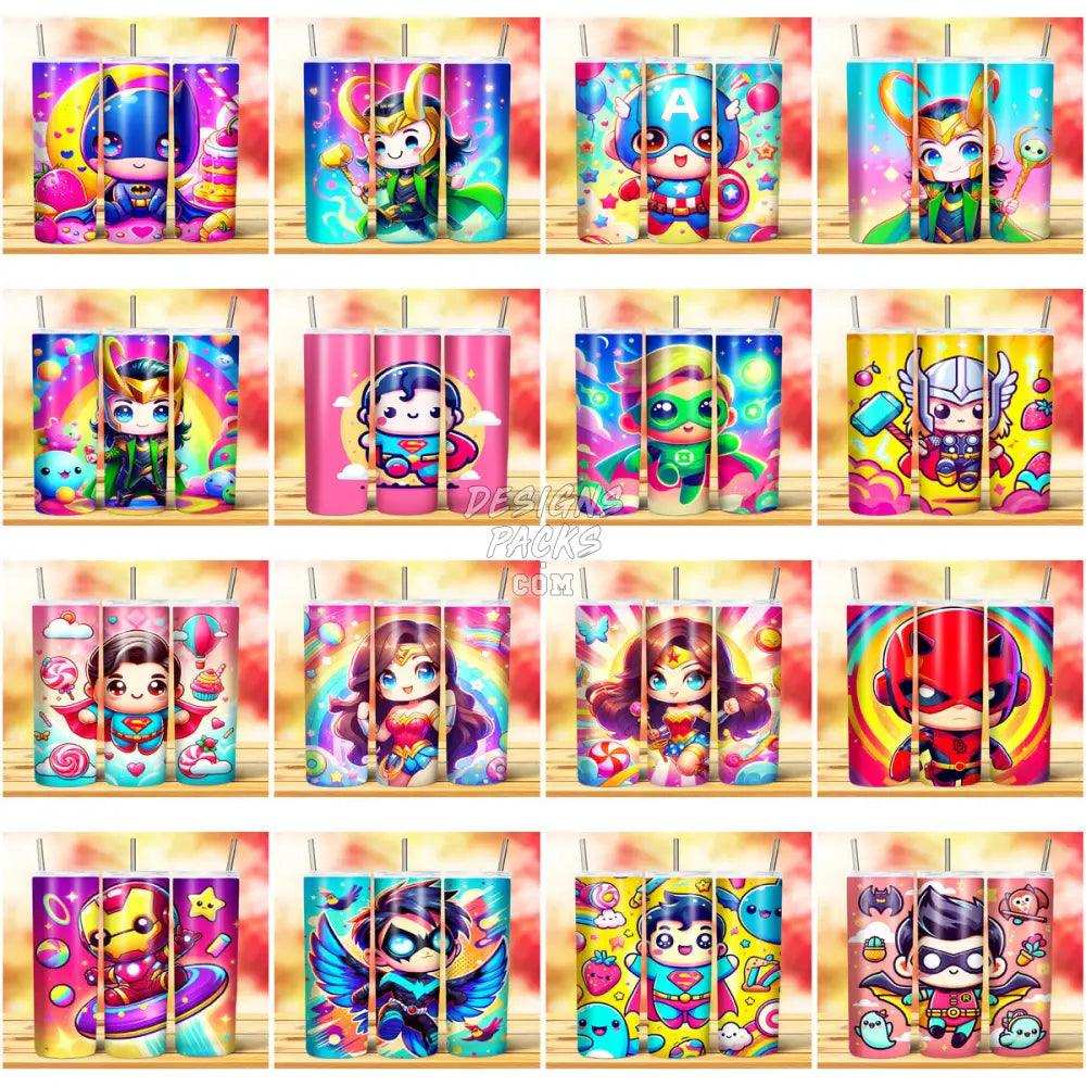 116 Superheroes Cute Tumbler Wrap Bundle Jpg