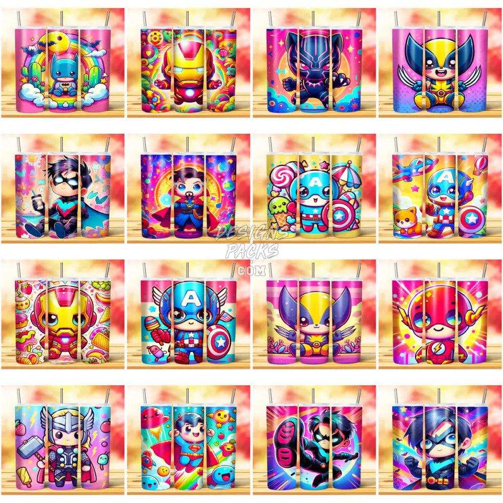 116 Superheroes Cute Tumbler Wrap Bundle Jpg