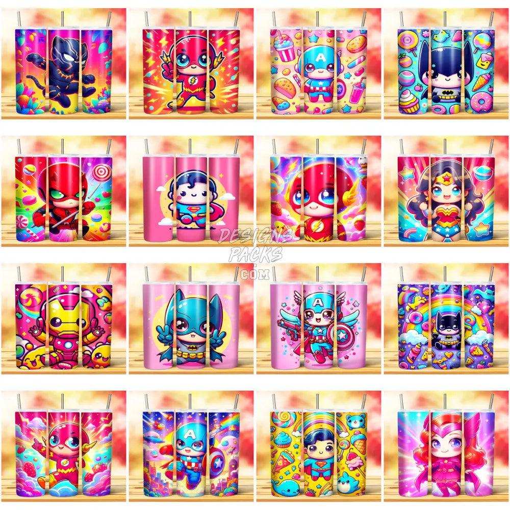 116 Superheroes Cute Tumbler Wrap Bundle Jpg