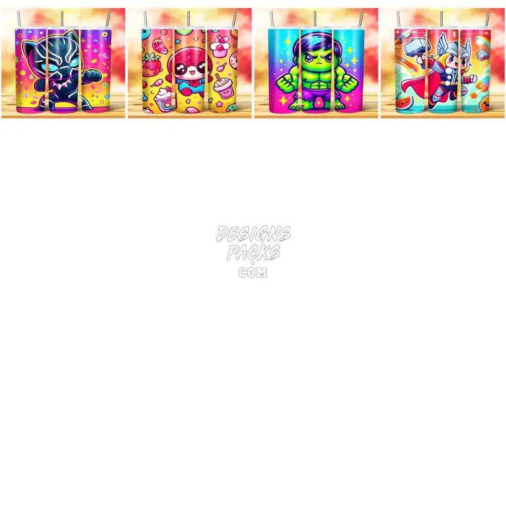 116 Superheroes Cute Tumbler Wrap Bundle Jpg