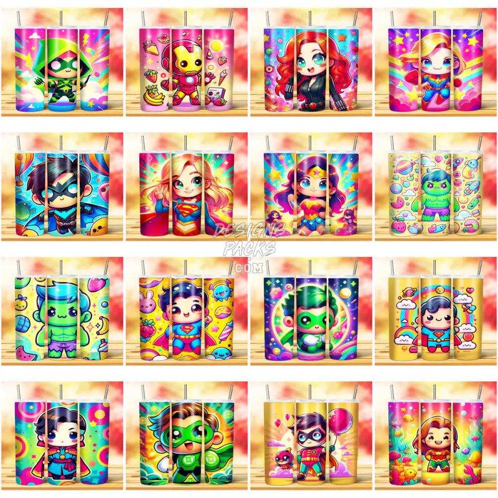 116 Superheroes Cute Tumbler Wrap Bundle Jpg