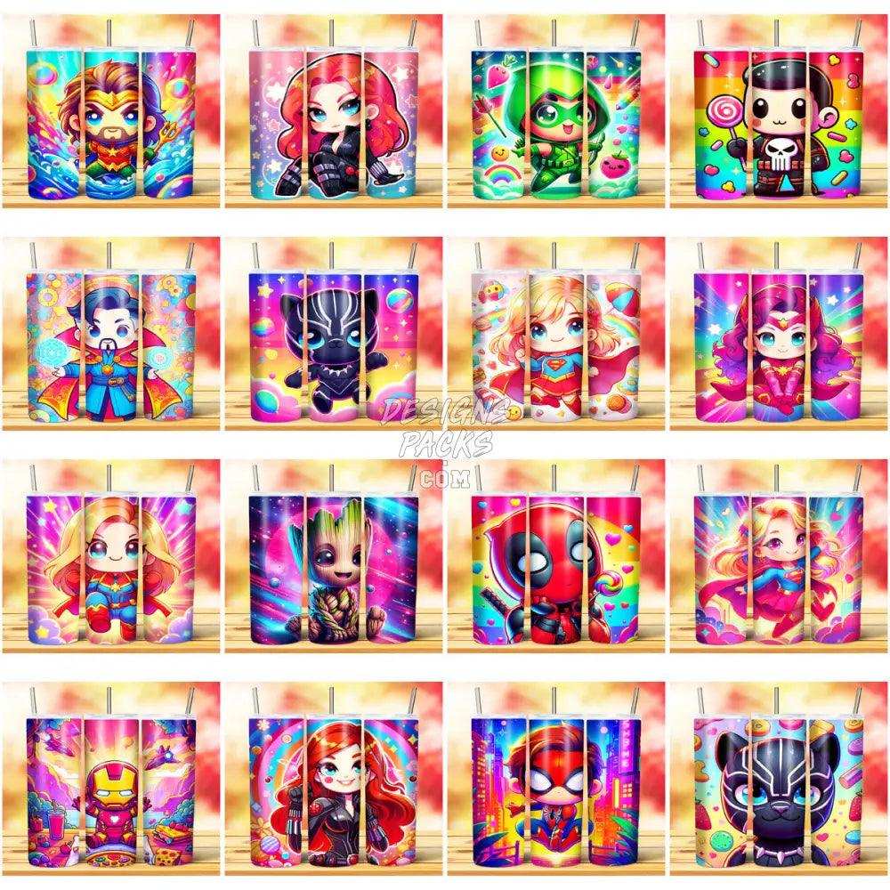 116 Superheroes Cute Tumbler Wrap Bundle Jpg