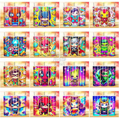 116 Superheroes Cute Tumbler Wrap Bundle Jpg