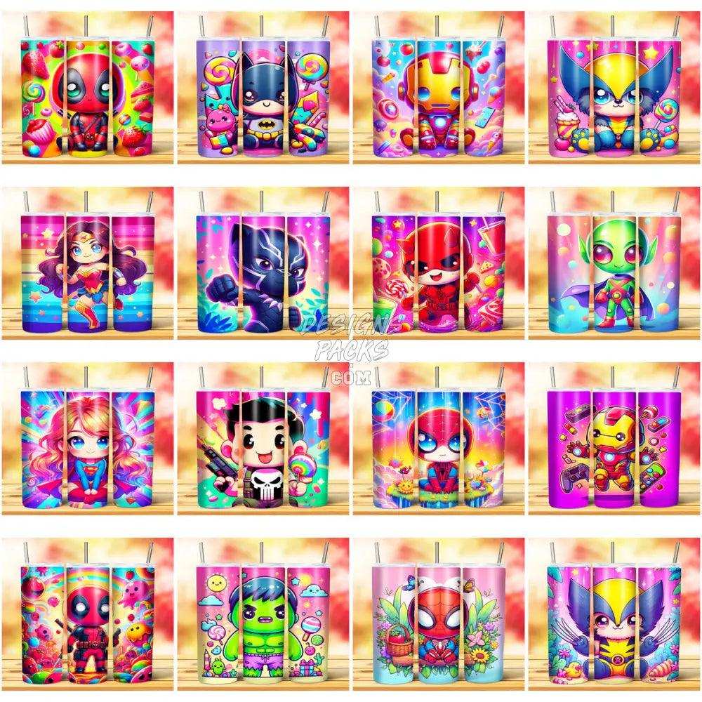 116 Superheroes Cute Tumbler Wrap Bundle Jpg