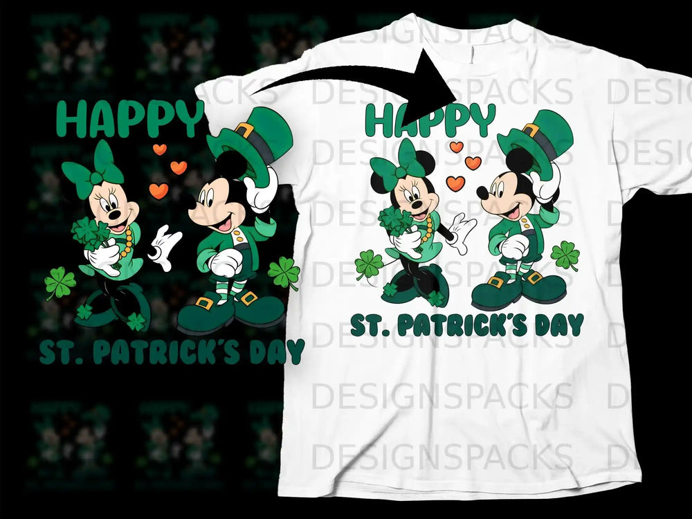 Happy St Patricks Day Mickey Minnie Mouse Shamrocks product type